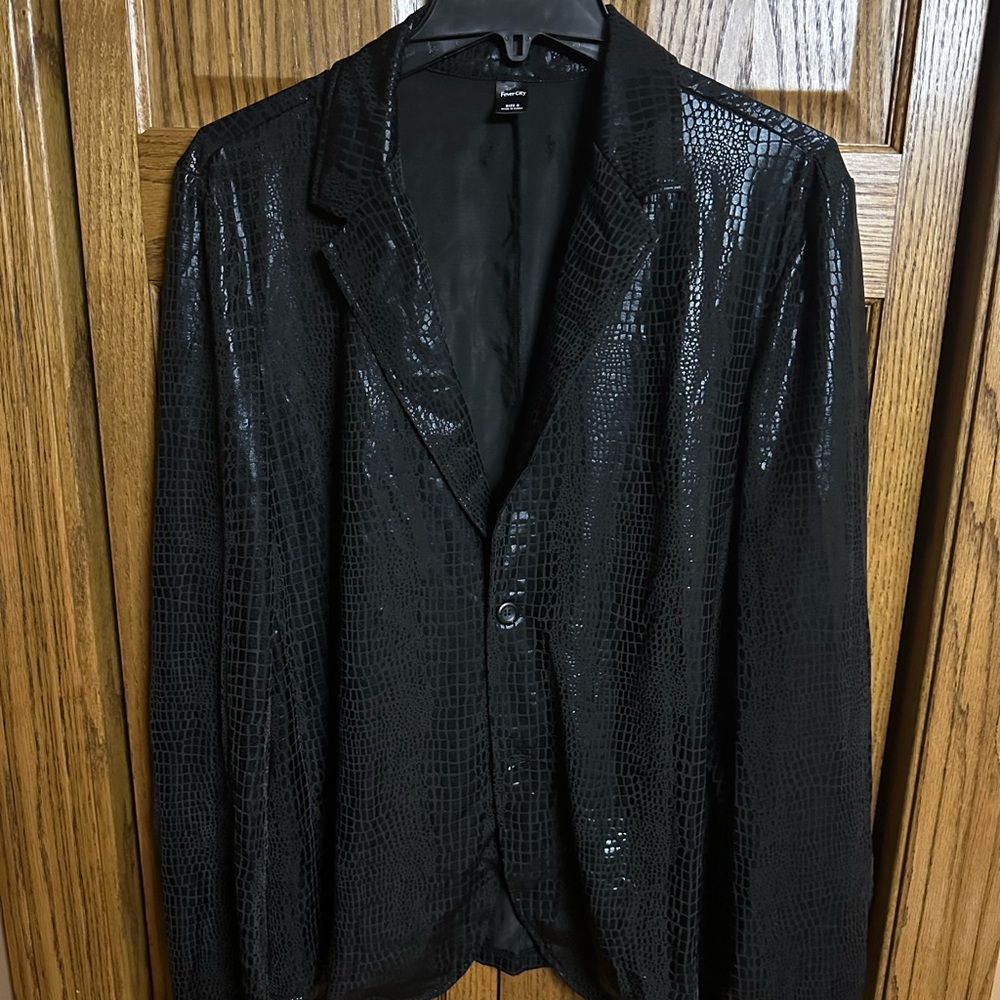 Men’s SHEIN Black Textured Lightweight Blazer - Small